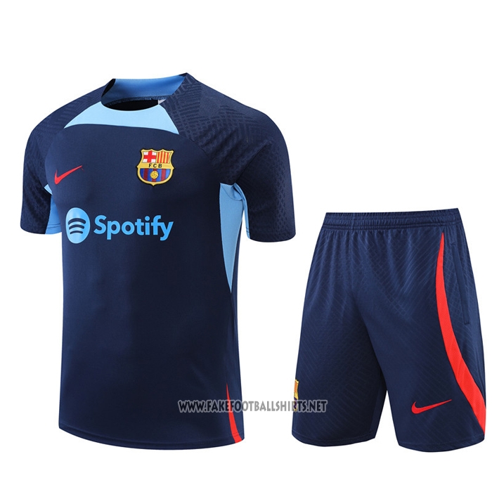 Tracksuit Barcelona Short Sleeve 2022-2023 Blue - Shorts